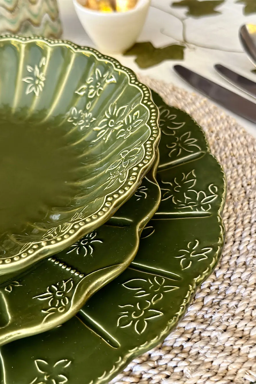 Bernadette's Falling Flower Green Soup Bowl, 22cm