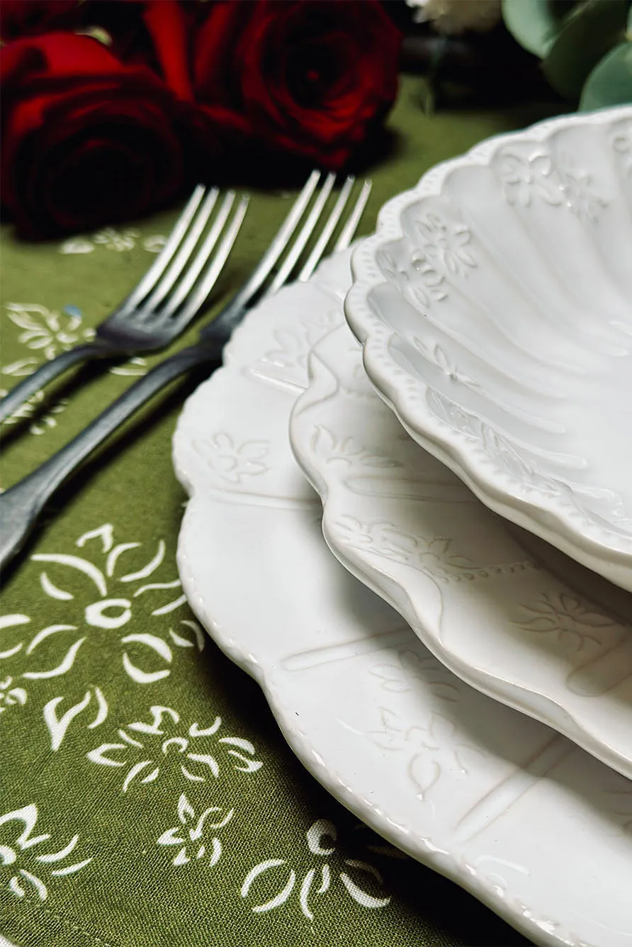 Bernadette's Falling Flower White Dinner Plate, 30cm