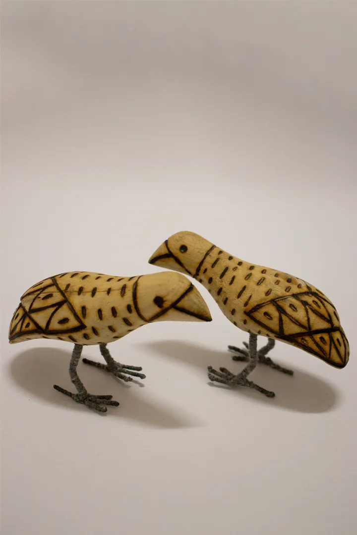 Chakor Wooden Birds Set Of 2 Multi