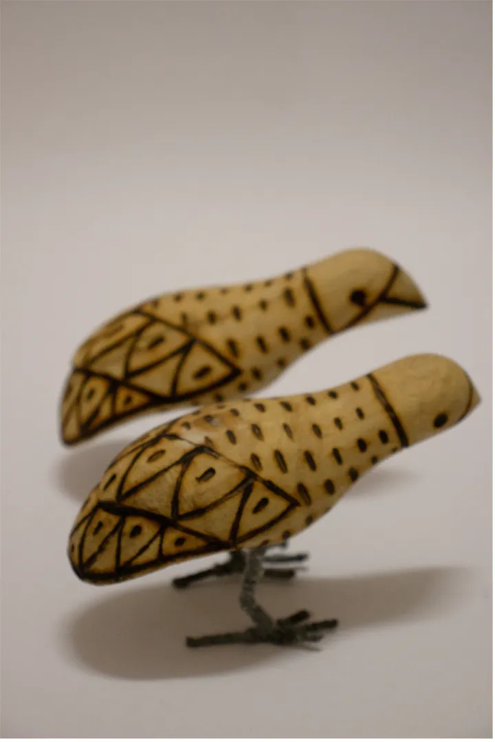 Chakor Wooden Birds Set Of 2 Multi