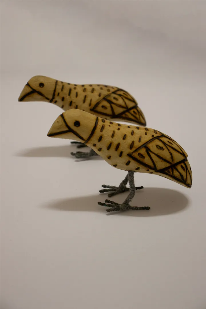 Chakor Wooden Birds Set Of 2 Multi