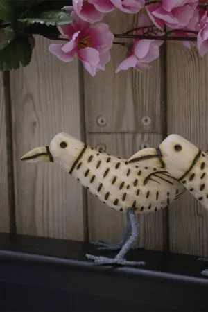 Chirayya Handmade Wooden Birds Set Of 2 Multi