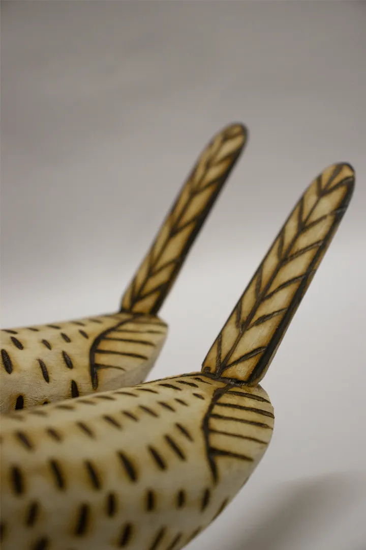 Chirayya Handmade Wooden Birds Set Of 2 Multi