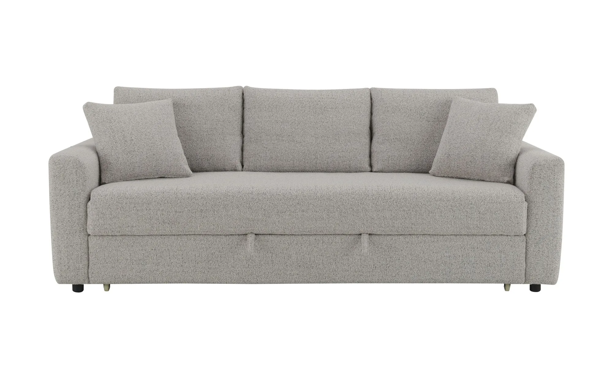 Connie - Boucle Sleeper Sectional Sofa With 2 Toss Pillows - Beige by Couch.com