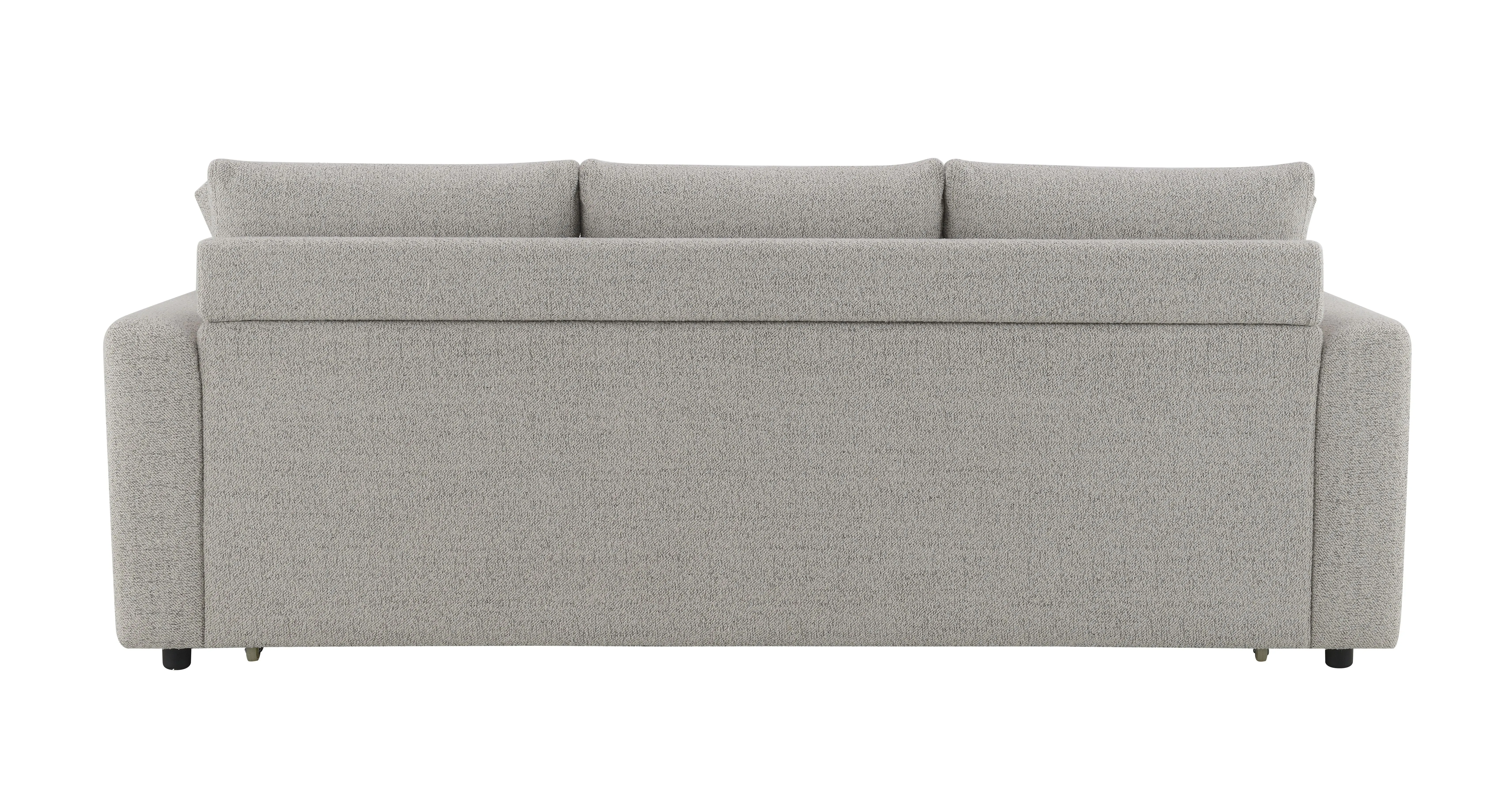Connie - Boucle Sleeper Sectional Sofa With 2 Toss Pillows - Beige by Couch.com