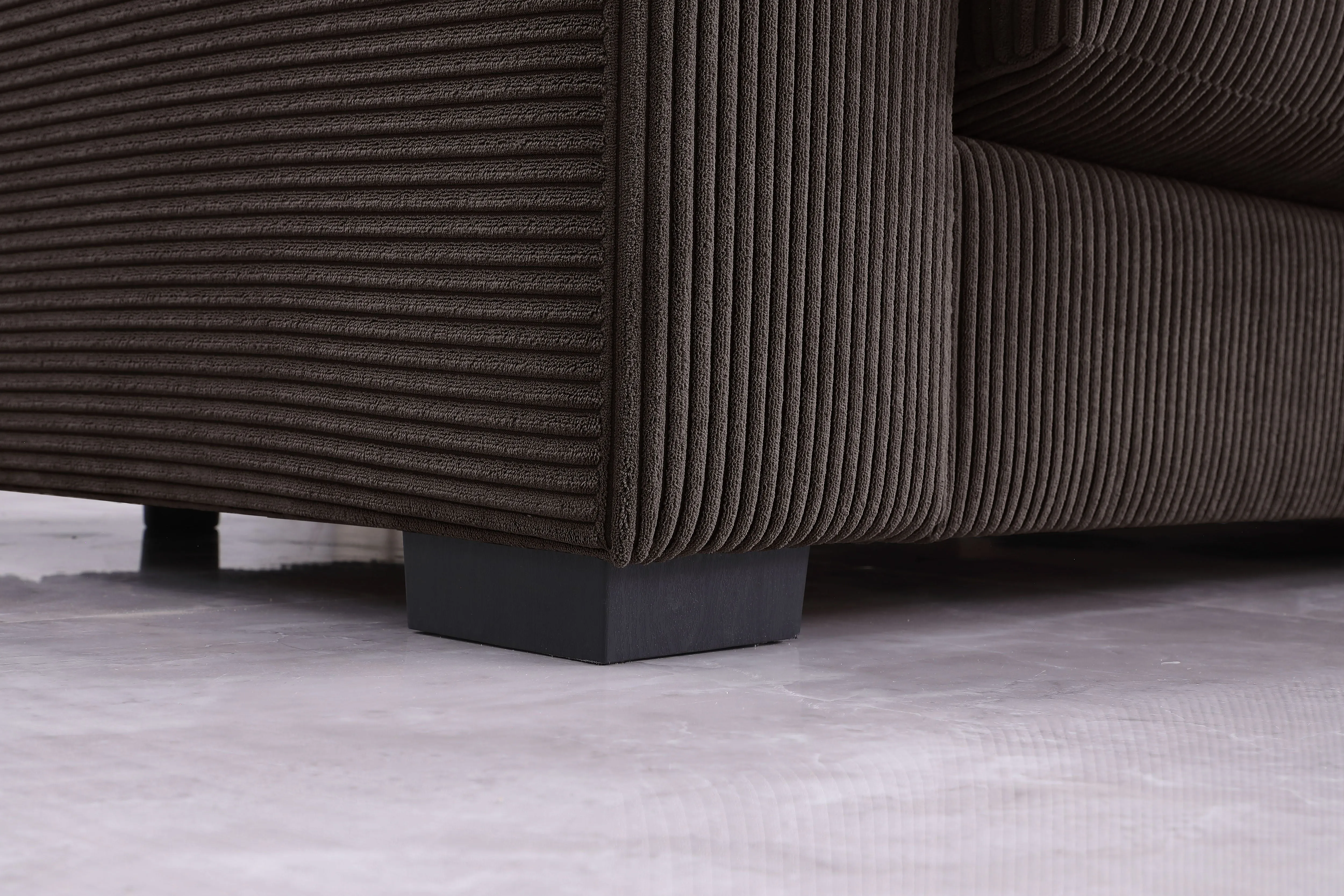 Couch.com Naomi 3 Piece Upholstered Sectional Dark Brown, Durable Design, Fabric Construction, Dark Brown Finish by Couch.com