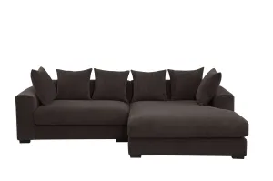 Couch.com Naomi 3 Piece Upholstered Sectional Dark Brown, Durable Design, Fabric Construction, Dark Brown Finish by Couch.com