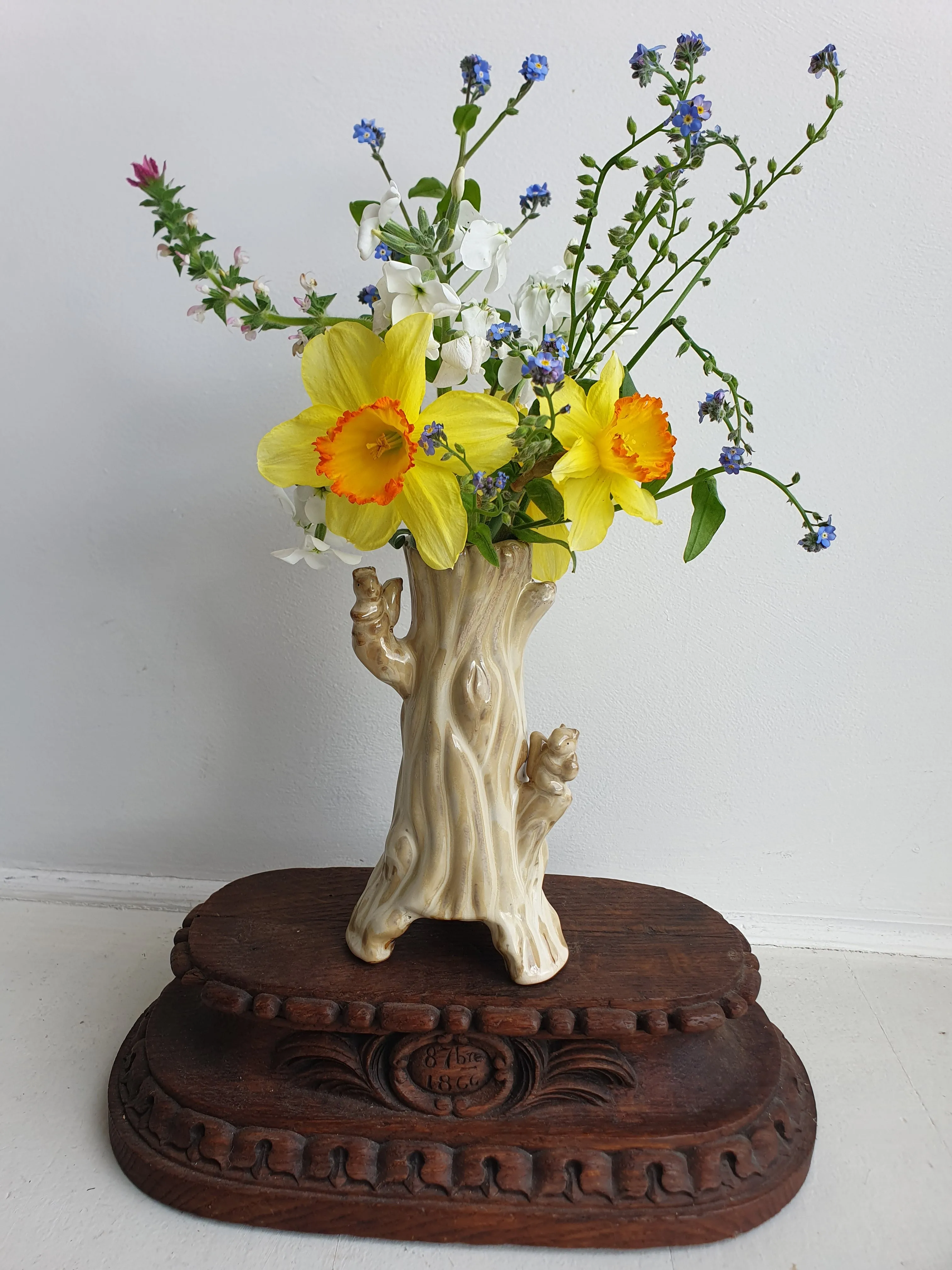 European Hand Painted 'Woodland Squirrel' Ceramic Vase