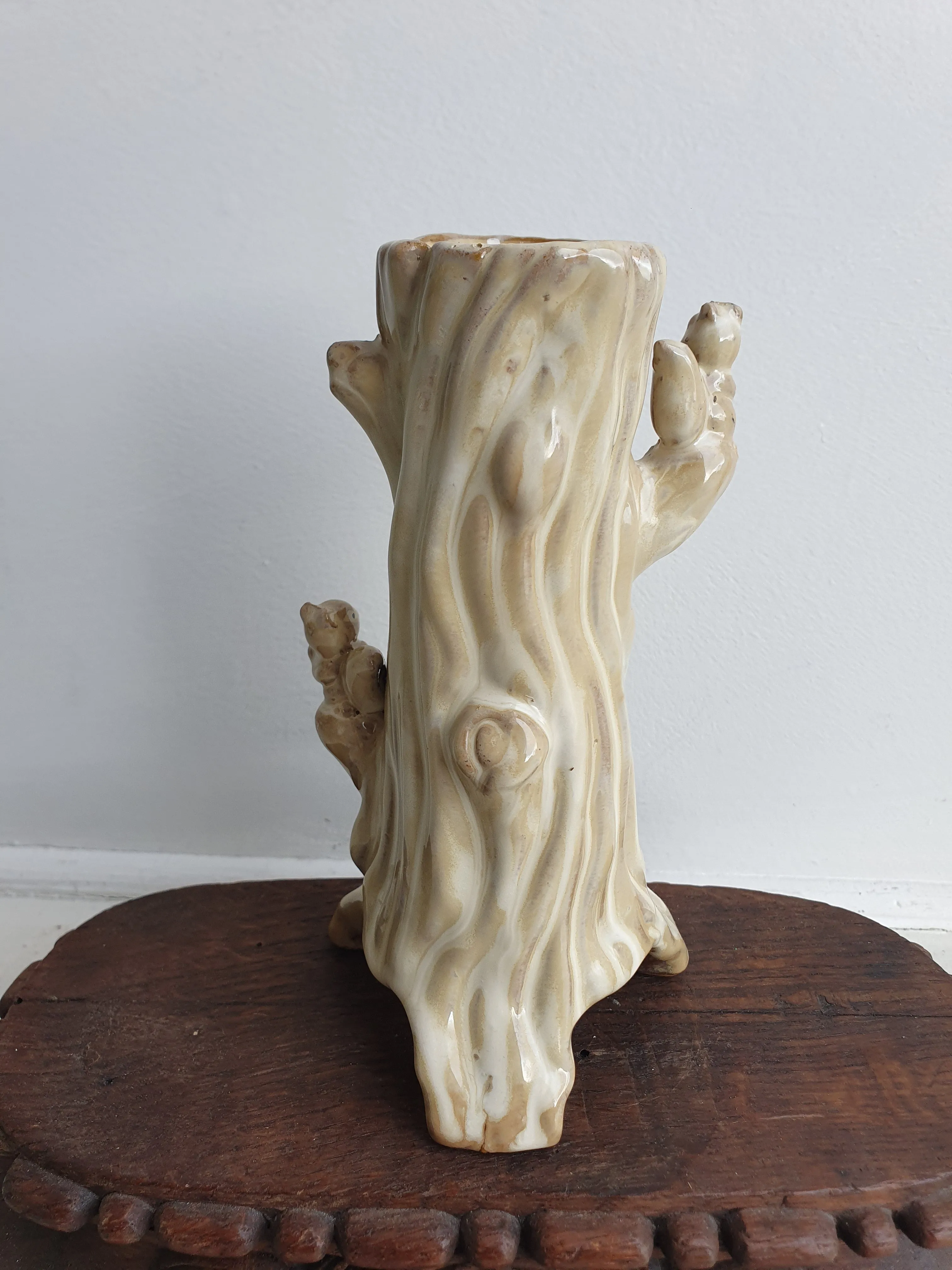 European Hand Painted 'Woodland Squirrel' Ceramic Vase