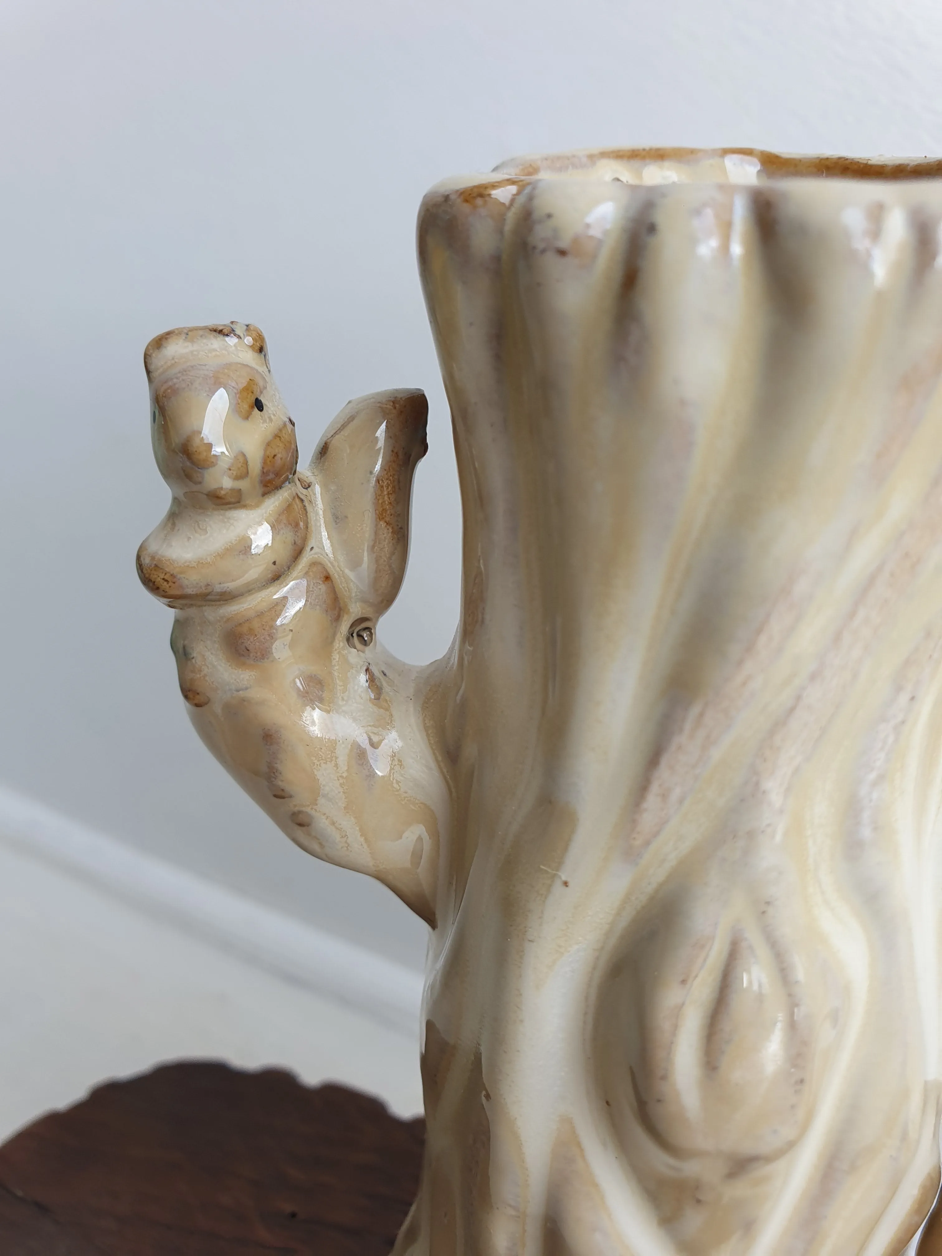 European Hand Painted 'Woodland Squirrel' Ceramic Vase