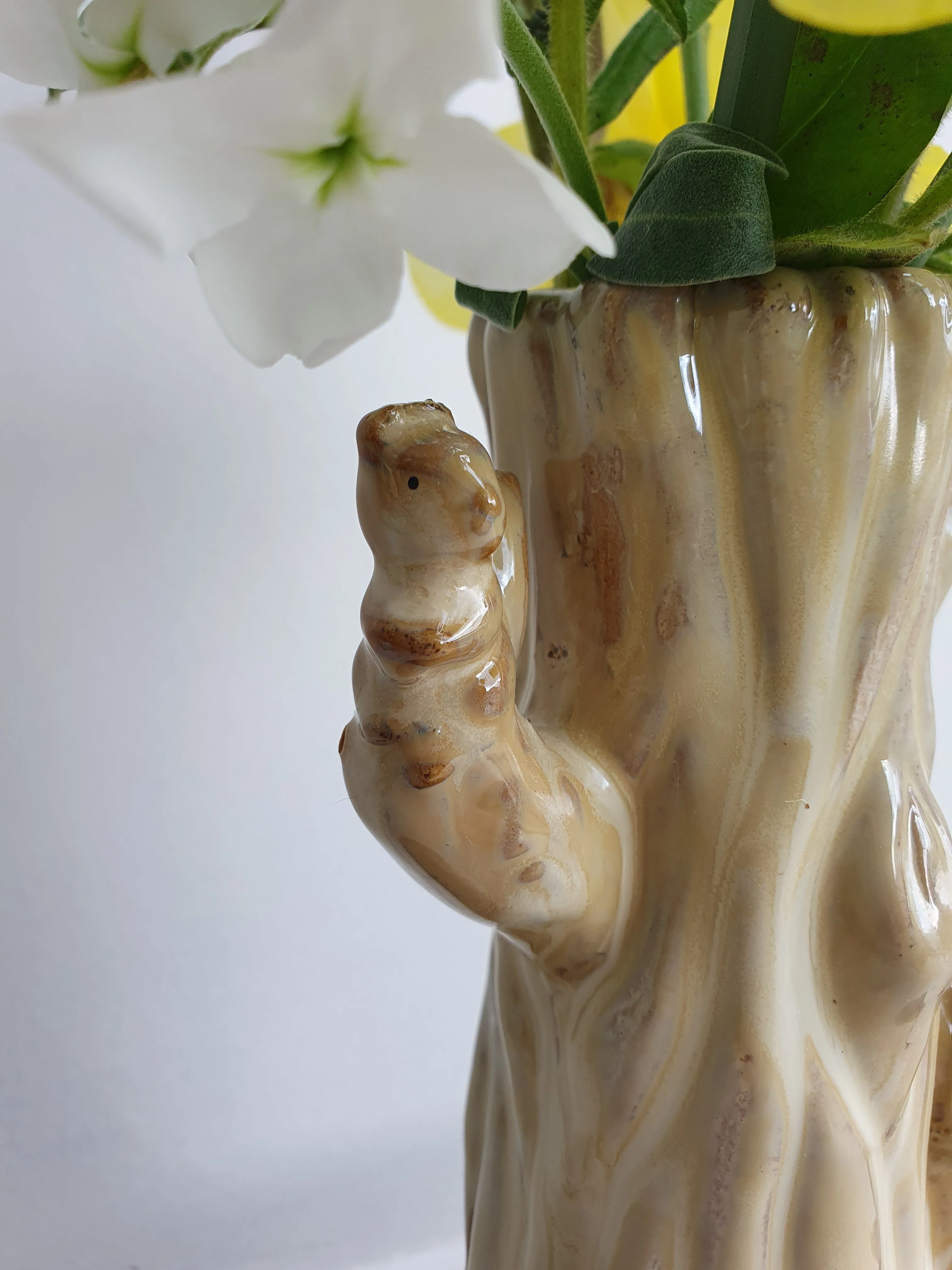 European Hand Painted 'Woodland Squirrel' Ceramic Vase