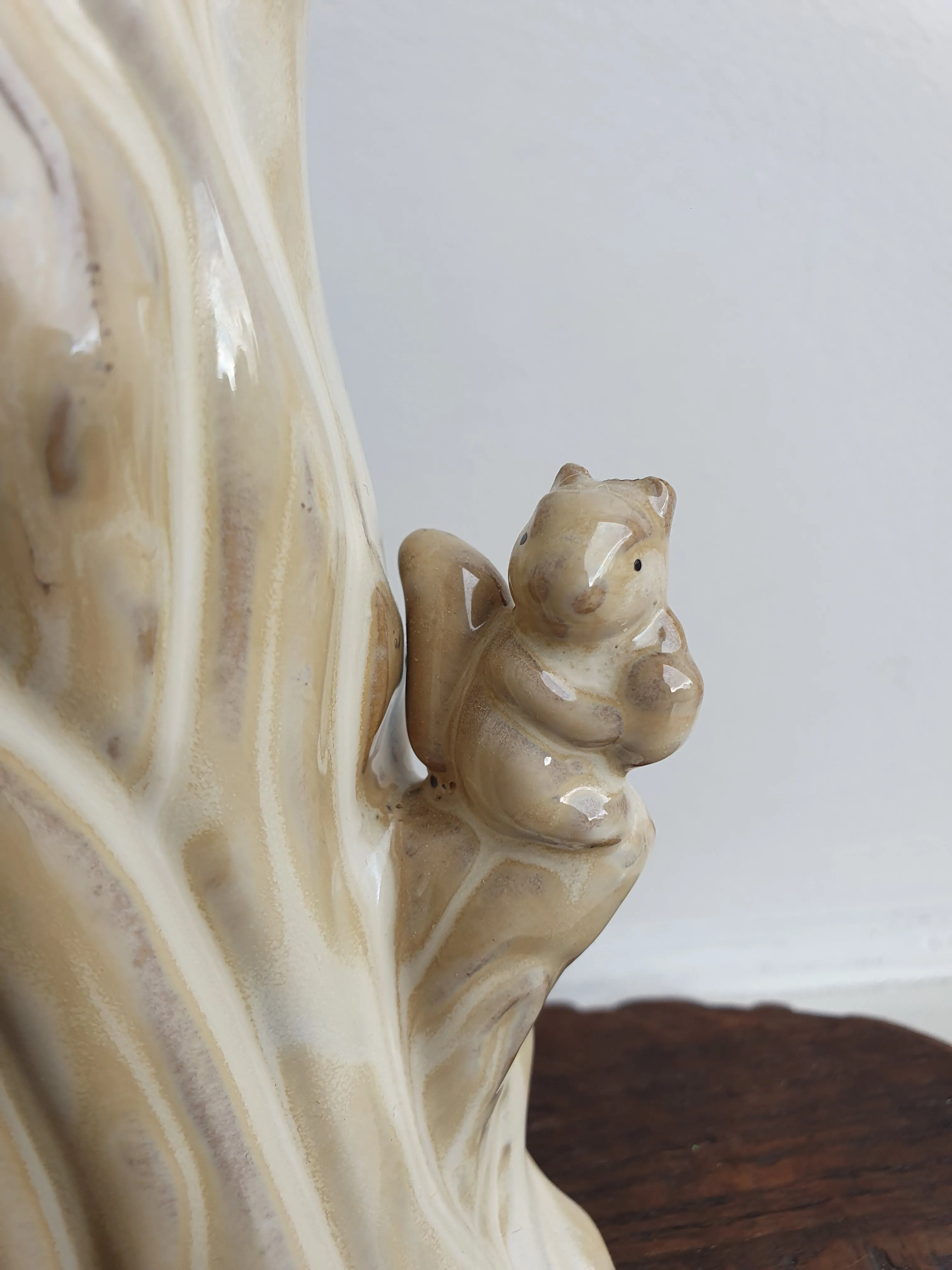 European Hand Painted 'Woodland Squirrel' Ceramic Vase