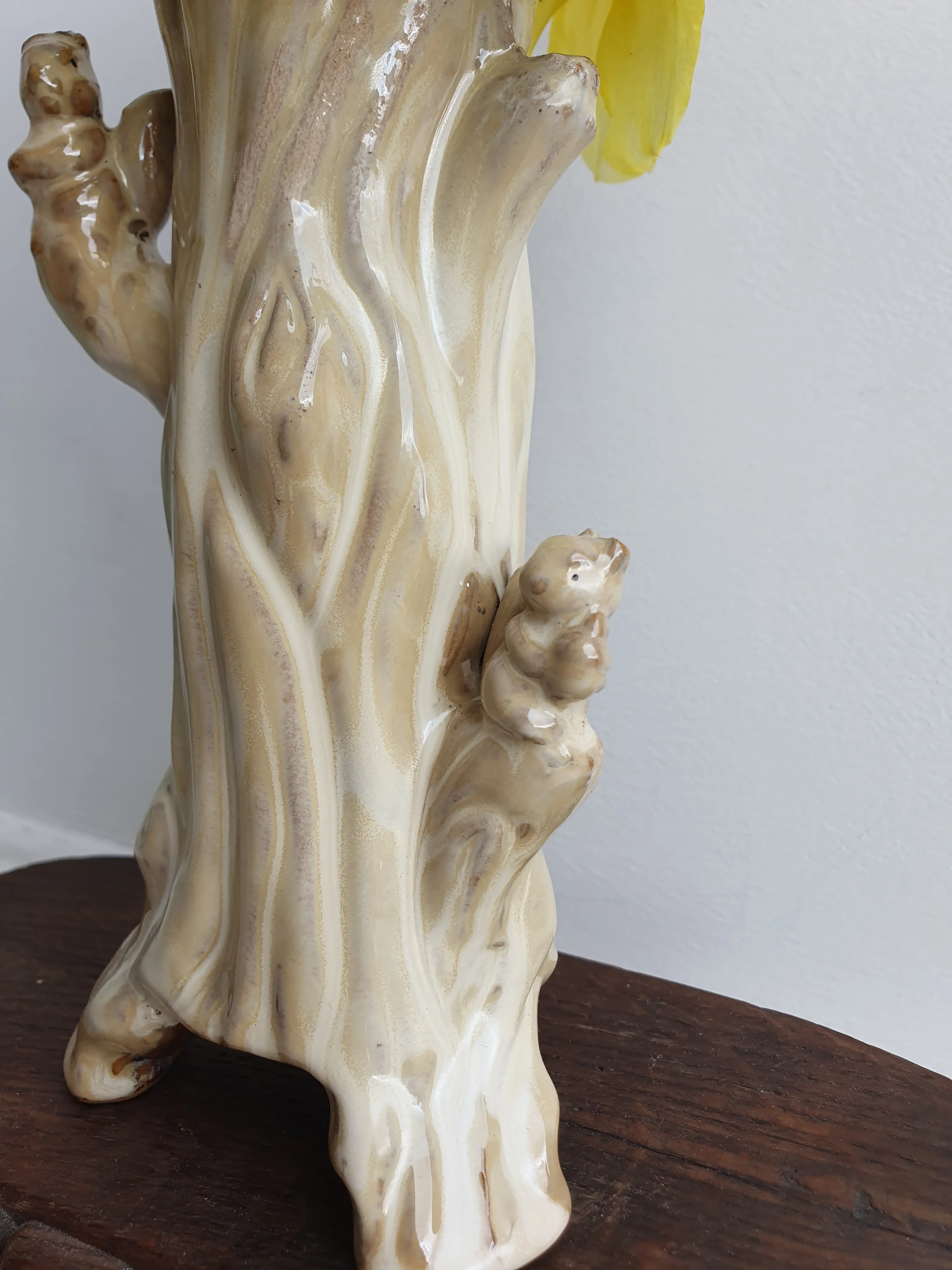 European Hand Painted 'Woodland Squirrel' Ceramic Vase