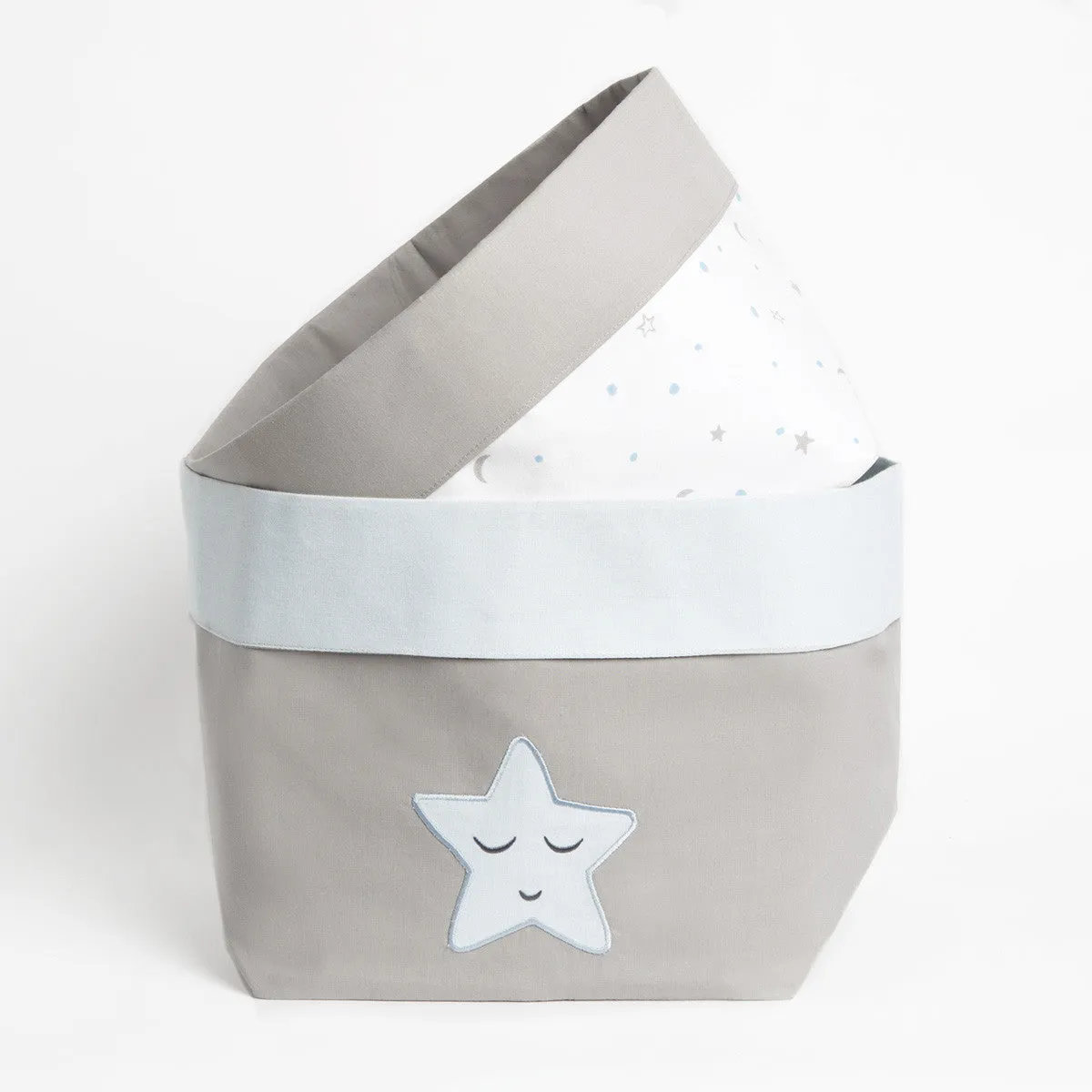 Fabric Storage Baskets <br> Blue Star, Set of 2<br><span style="font-size: 10px;">Can be Personalised</span>