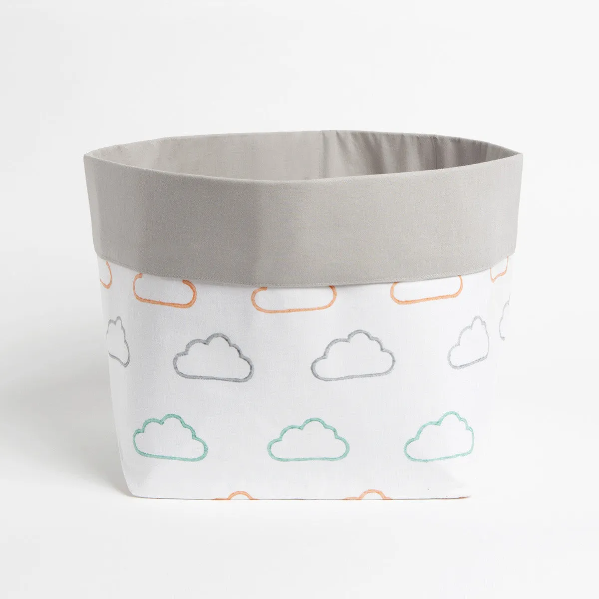 Fabric Storage Baskets <br> Green Cloud, Set of 2<br><span style="font-size: 10px;">Can be Personalised</span>