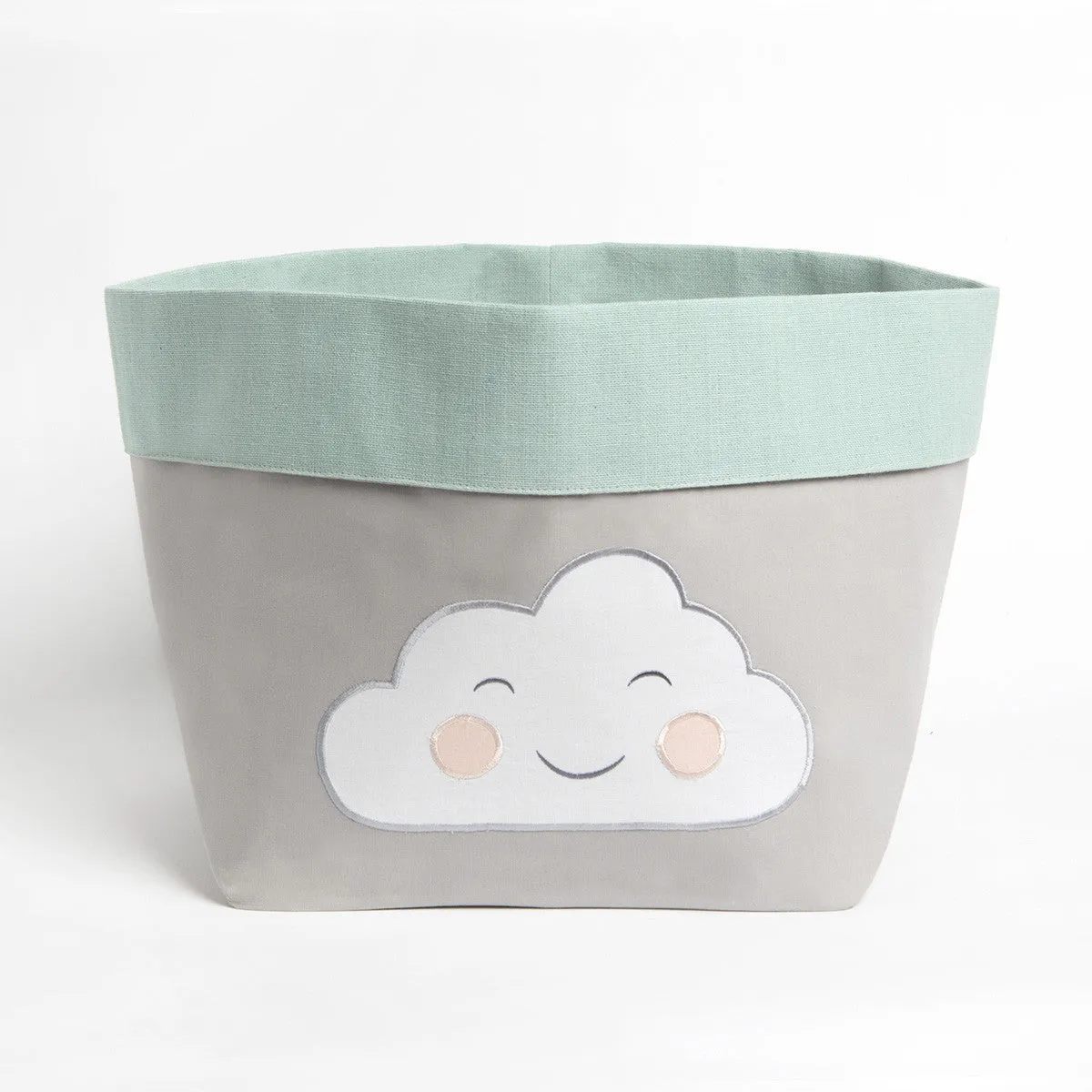 Fabric Storage Baskets <br> Green Cloud, Set of 2<br><span style="font-size: 10px;">Can be Personalised</span>