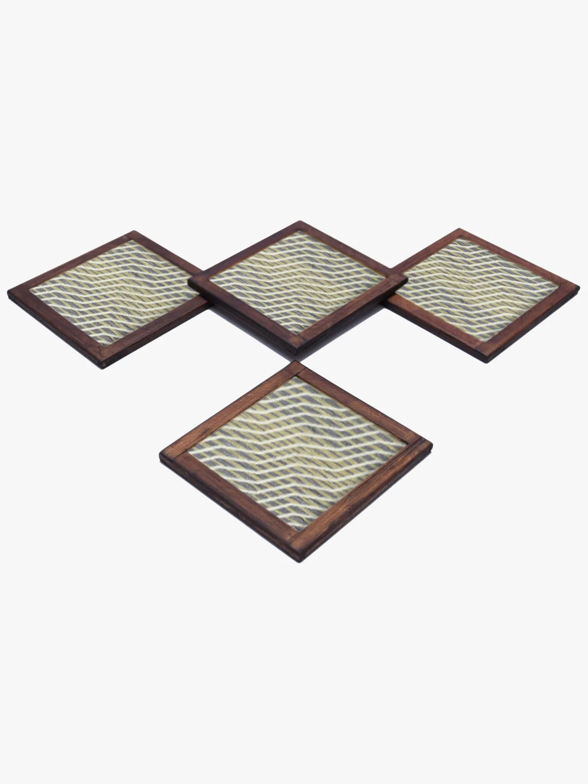Floral Harmony Cotton Coasters Blue