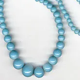 Graduated opaque blue glass 18 inch strand, Occupied Japan. 4-9mm. b11-bl-1023(e)