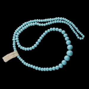 Graduated opaque blue glass 18 inch strand, Occupied Japan. 4-9mm. b11-bl-1023(e)