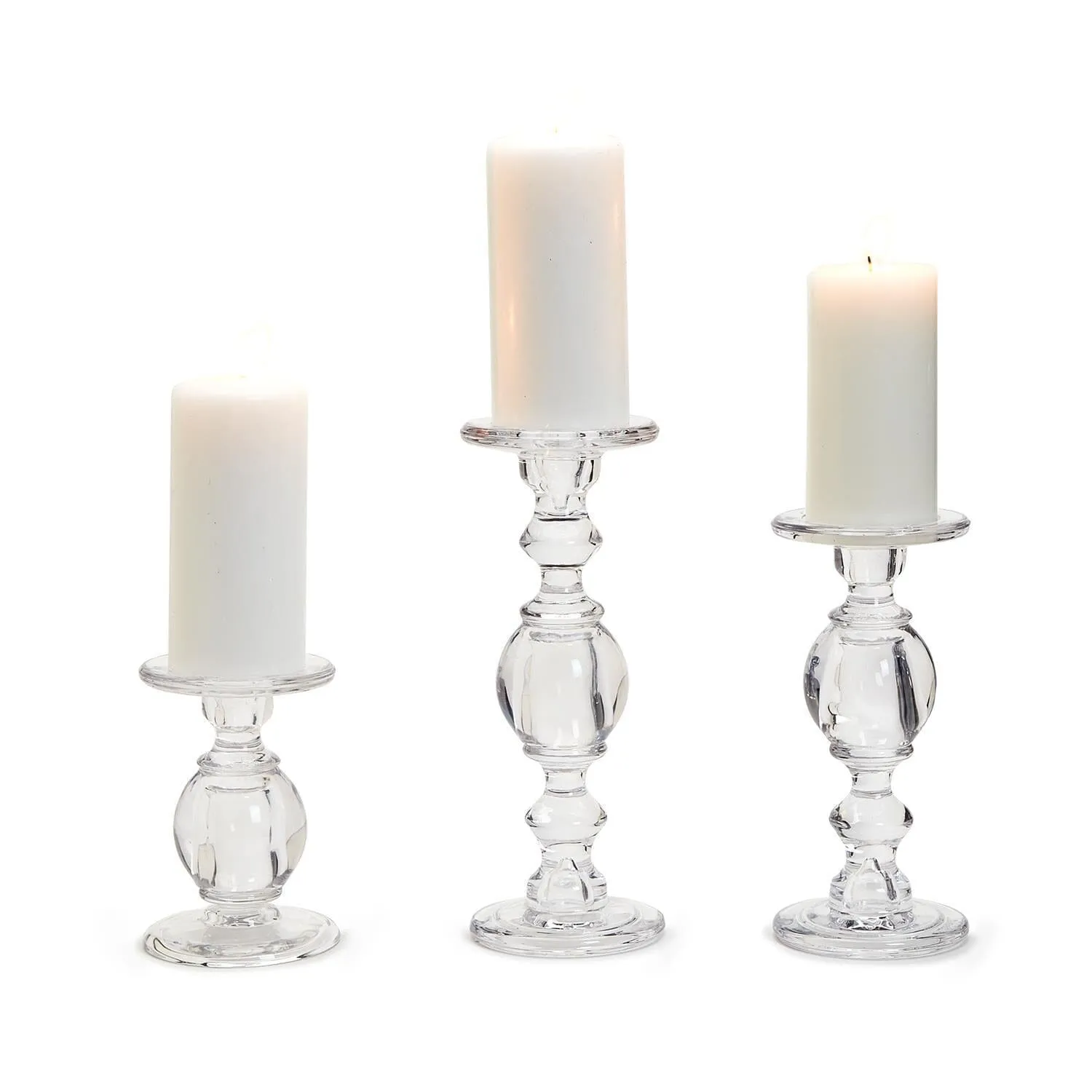 High-Glass Pedestal Candleholders