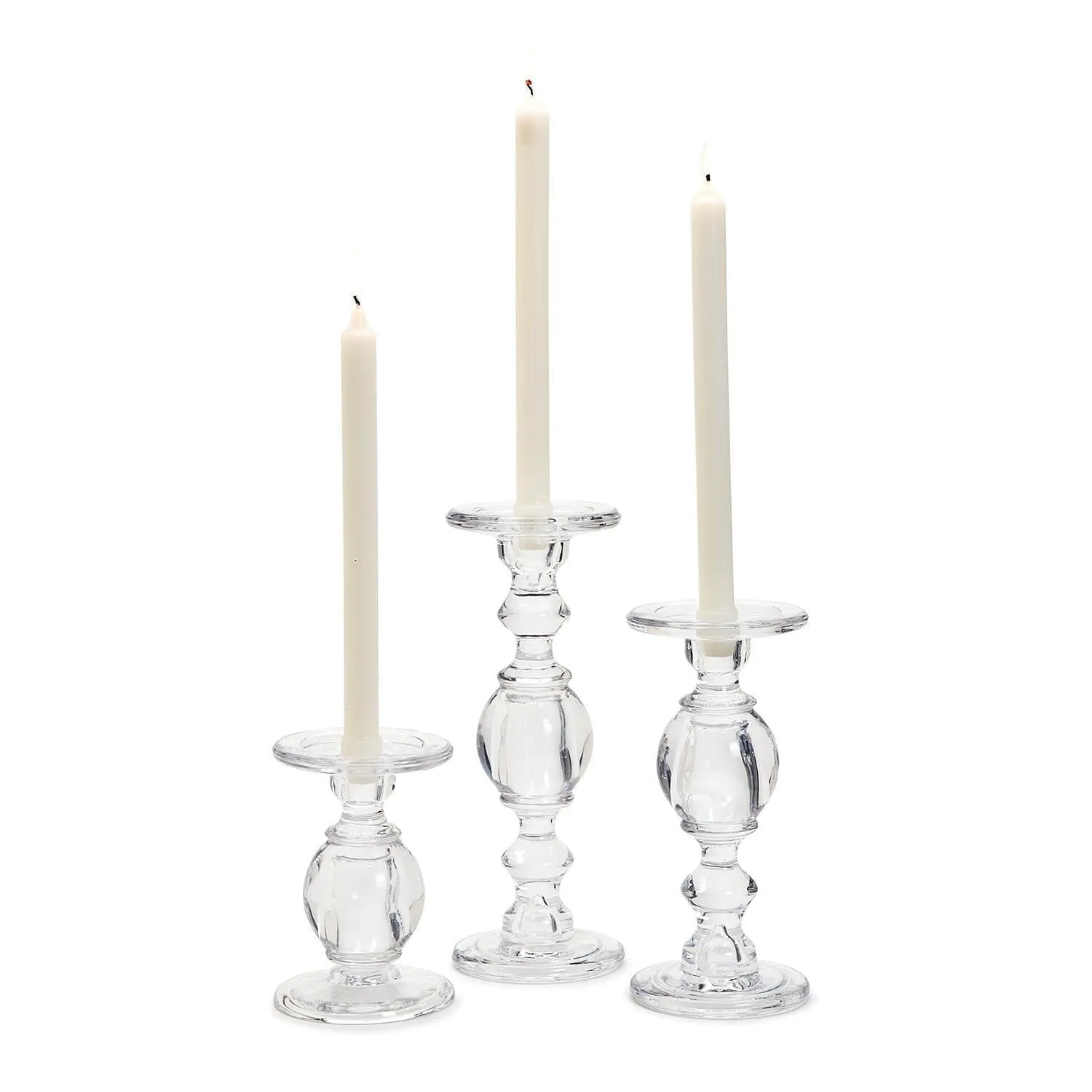 High-Glass Pedestal Candleholders