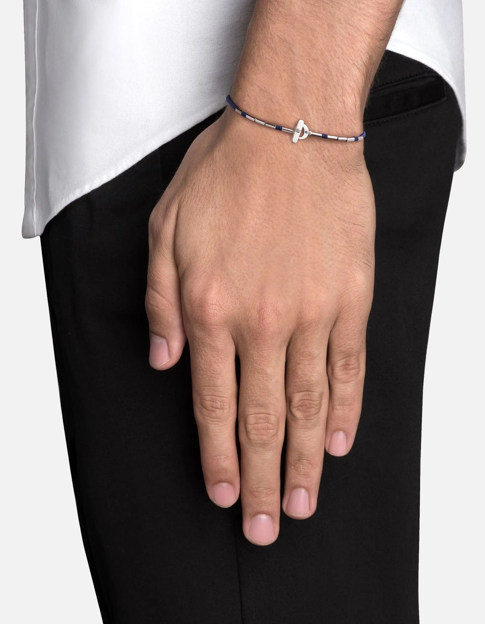 Miansai Kiran Lapis Bracelet w/ Sterling Silver in Blue