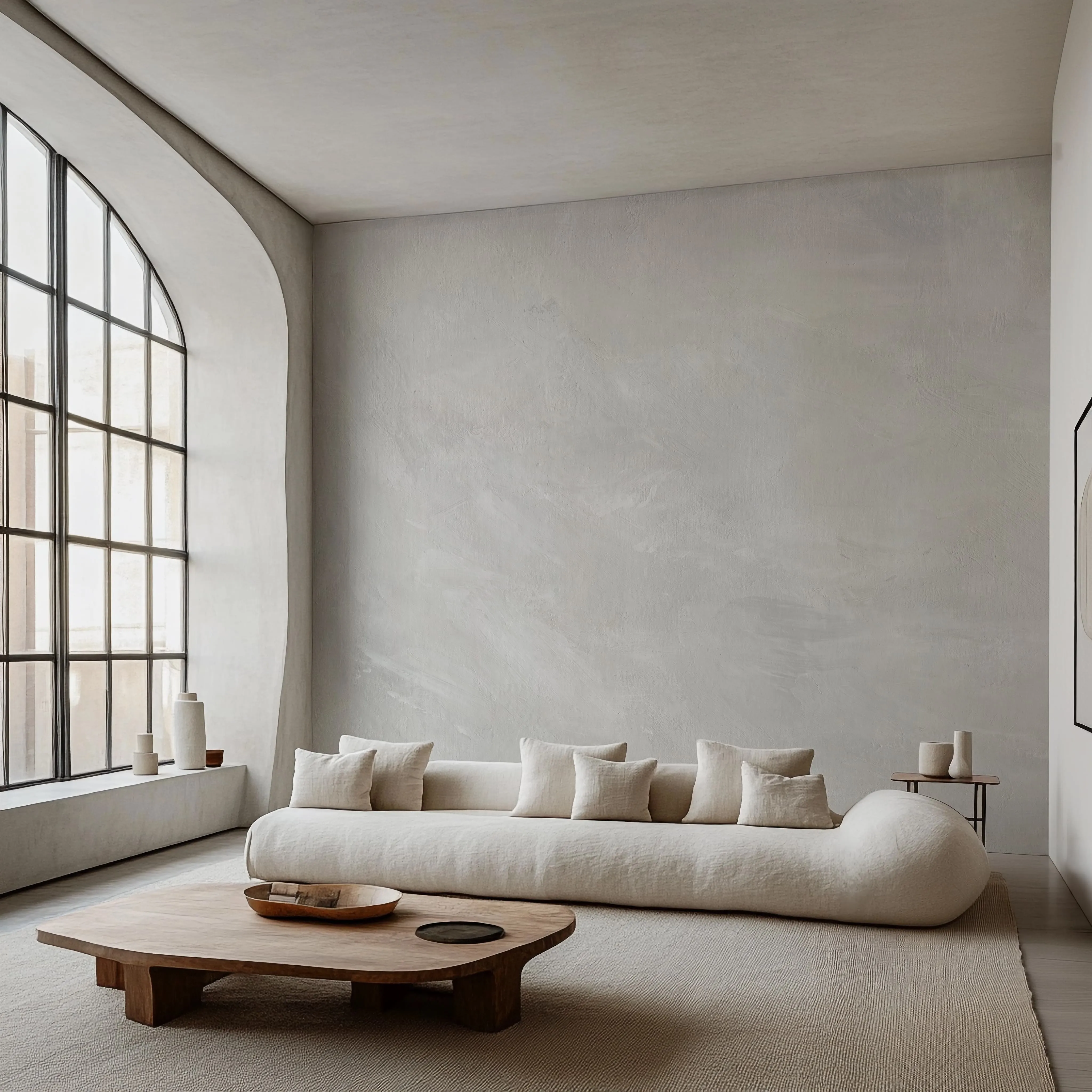 Modern Limewash Wallpaper – Soft Faux Plaster Wall Mural