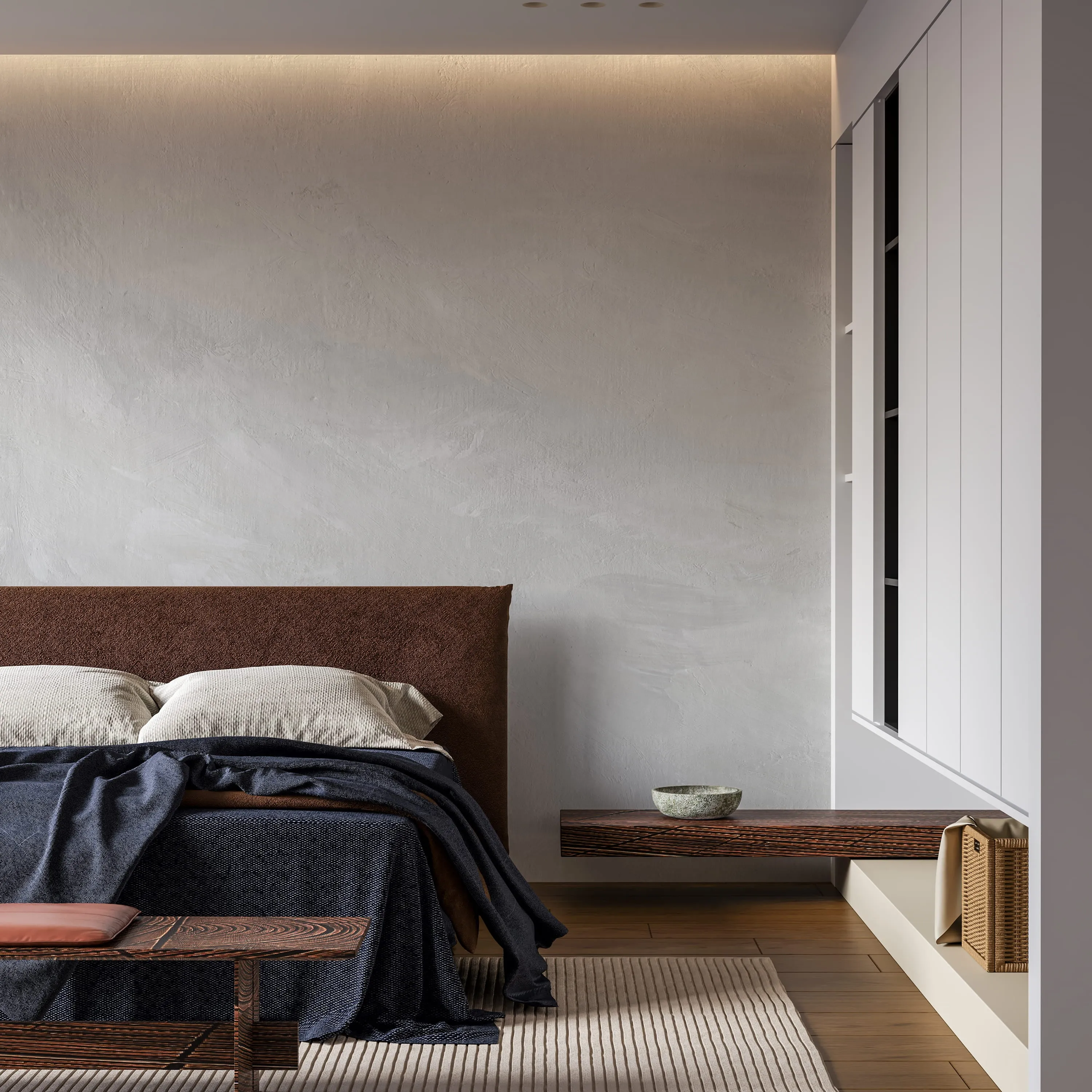 Modern Limewash Wallpaper – Soft Faux Plaster Wall Mural