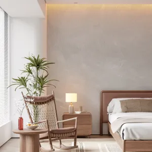 Modern Limewash Wallpaper – Soft Faux Plaster Wall Mural