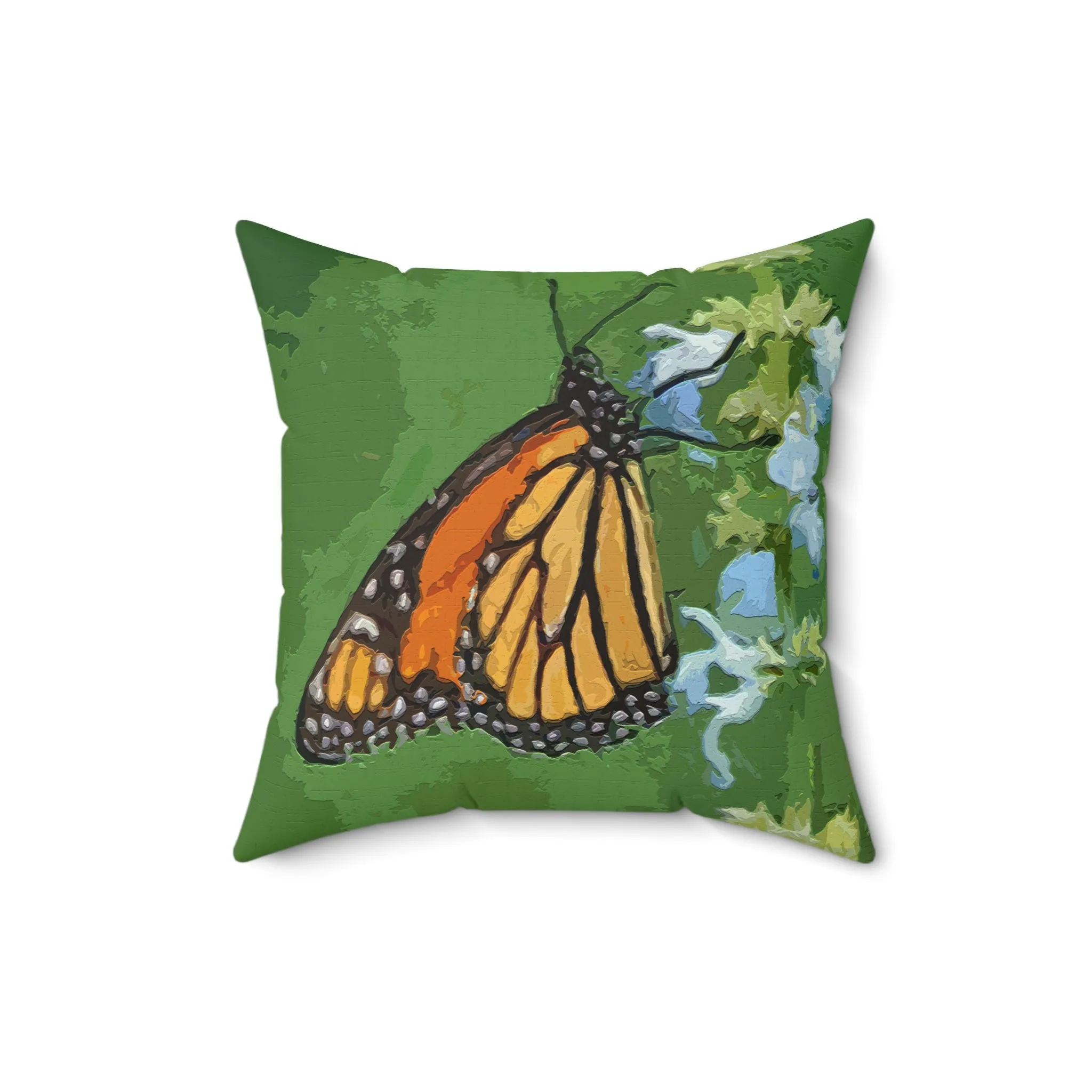 Monarch Butterfly Spun Polyester Throw Pillow