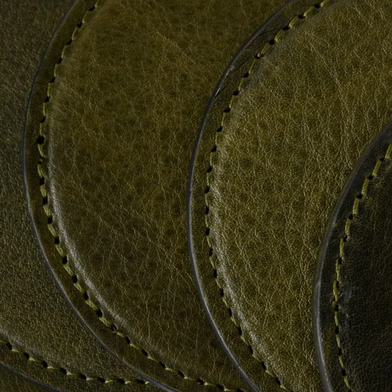 Moore & Giles Leather Coaster Set - Titan Milled Olive