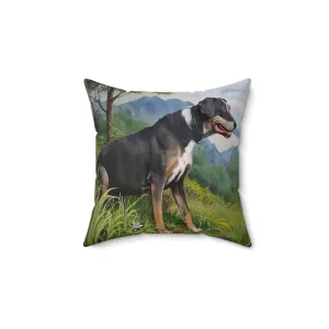 Mountain Cuir Spun Polyester Throw Pillow