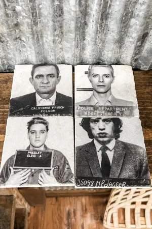 Mugshot 1 Marble Coasters - Set of 4