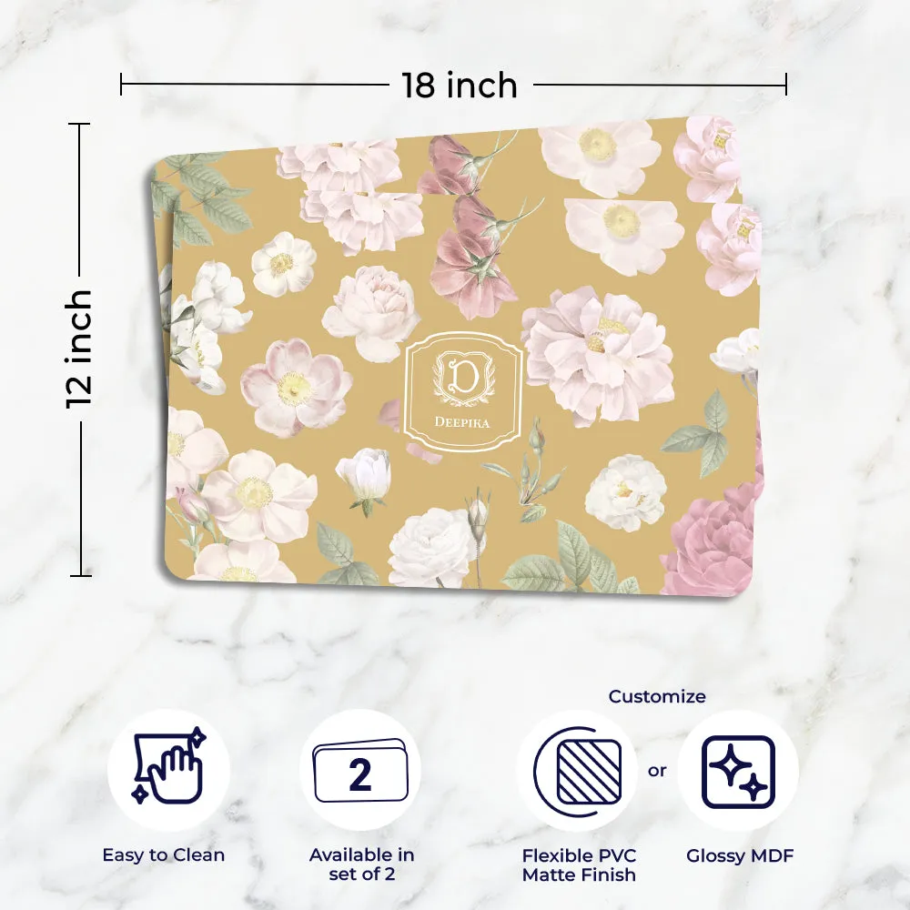 Petalia Tableware Set (4 Placemats & 4 Casters)