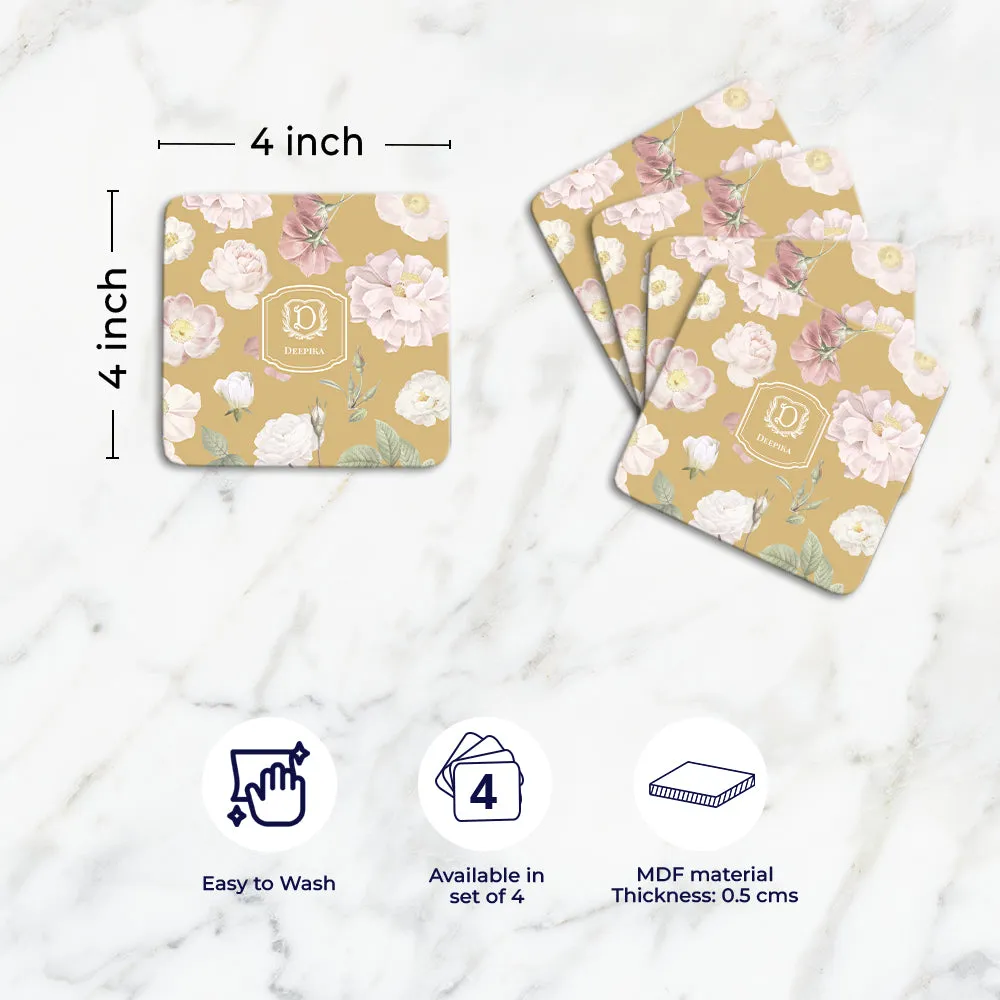 Petalia Tableware Set (4 Placemats & 4 Casters)