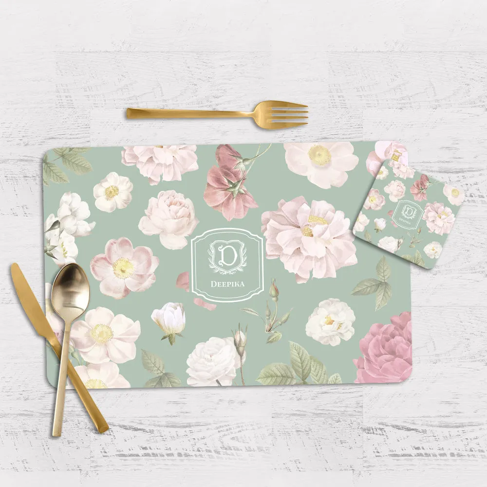 Petalia Tableware Set (4 Placemats & 4 Casters)