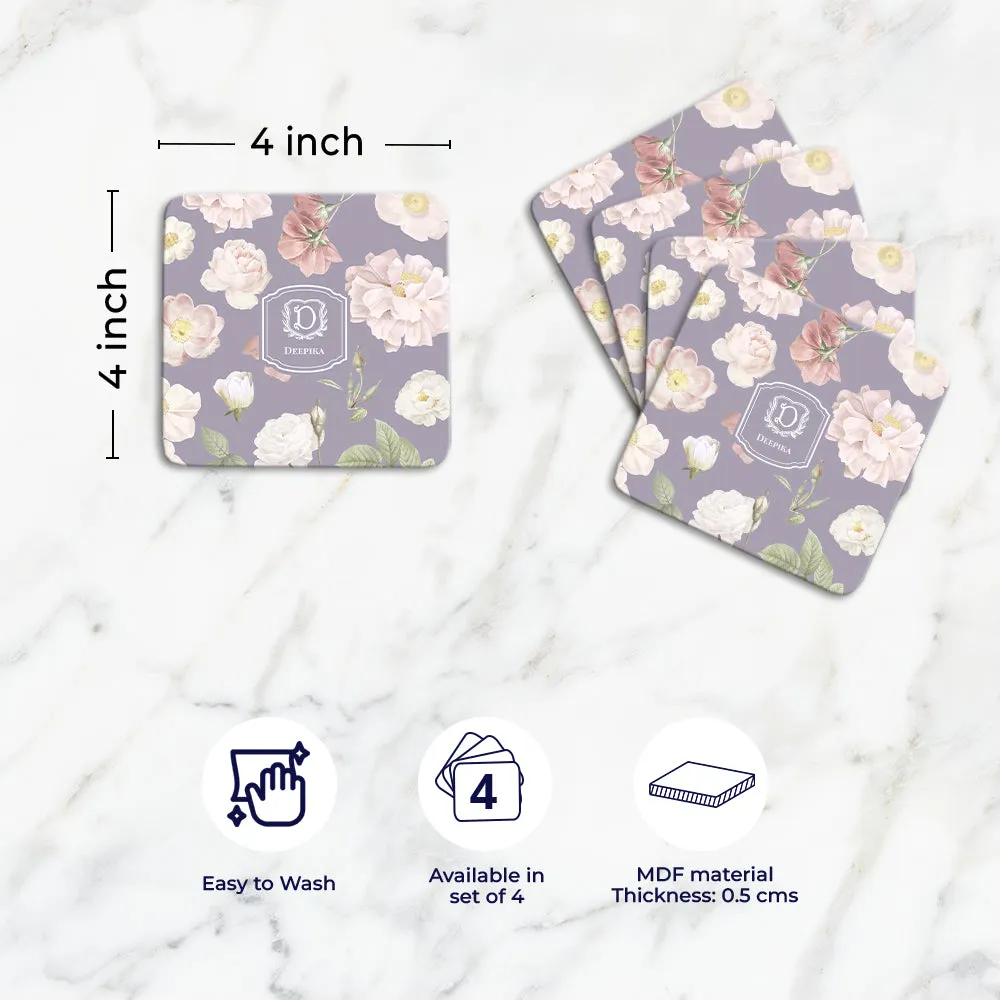 Petalia Tableware Set (4 Placemats & 4 Casters)