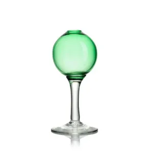 Round Bud Vase with Stem - Green