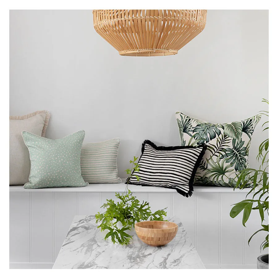 Tropical Palm Leaf-Indoor Outdoor Cushion Cover-With Piping-60cm X 60cm