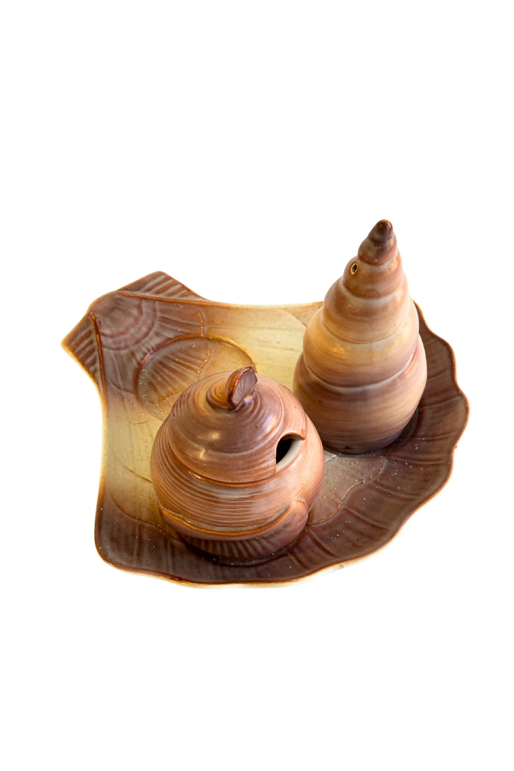 Vintage Carlton Ware seashell salt   pepper set (missing one)