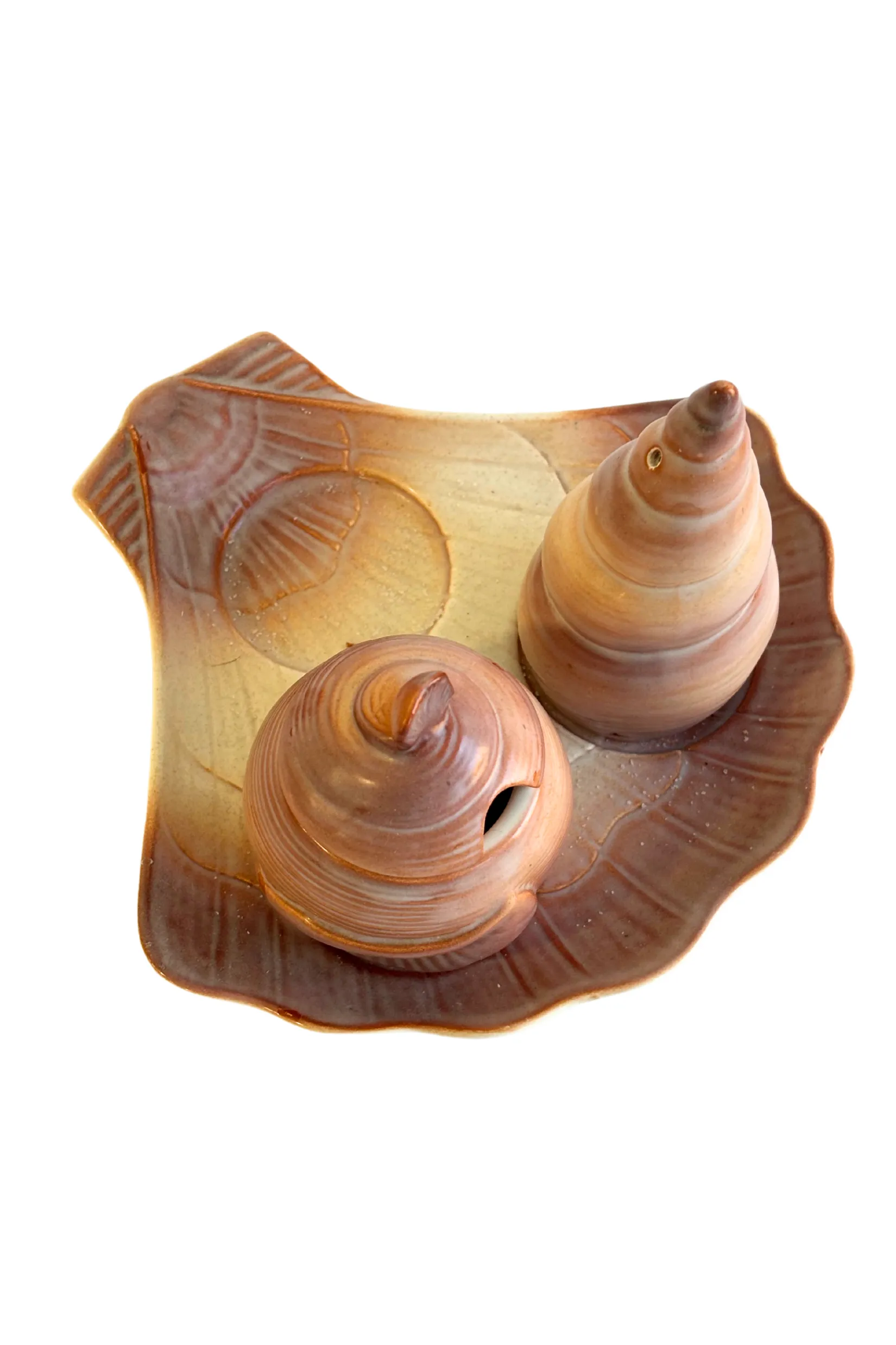 Vintage Carlton Ware seashell salt   pepper set (missing one)