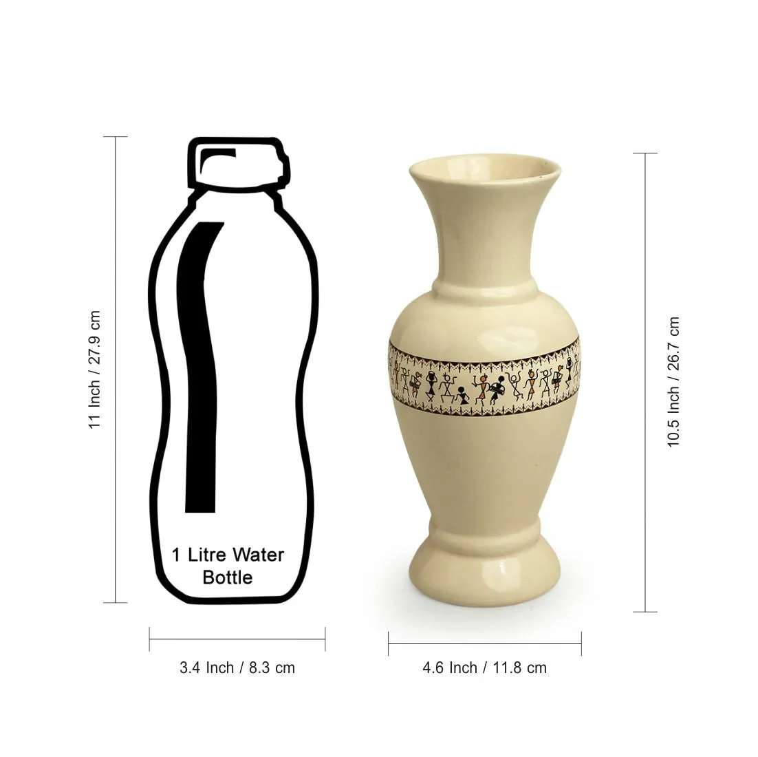 'Whispers of Warli' Handcrafted Ceramic Vase