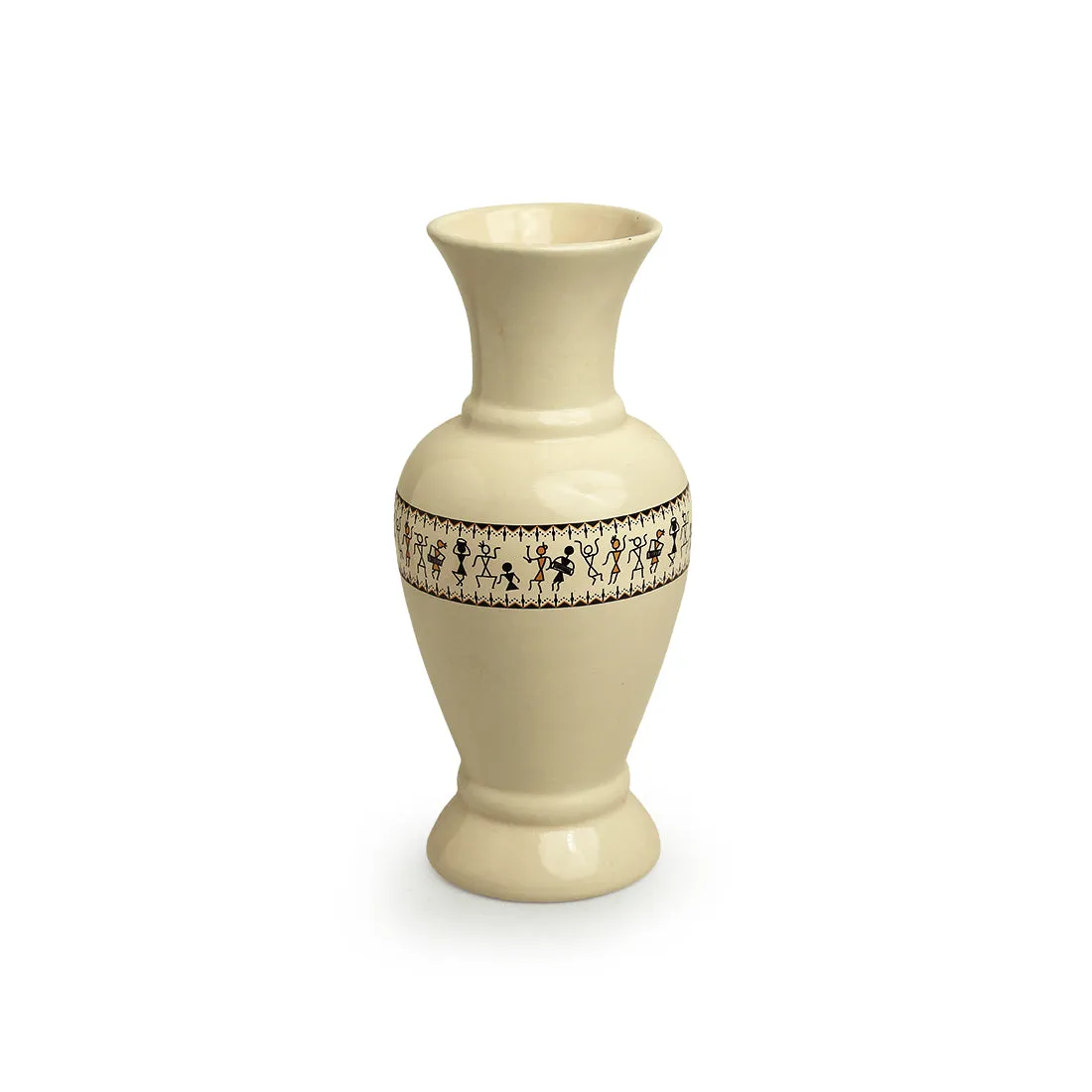 'Whispers of Warli' Handcrafted Ceramic Vase