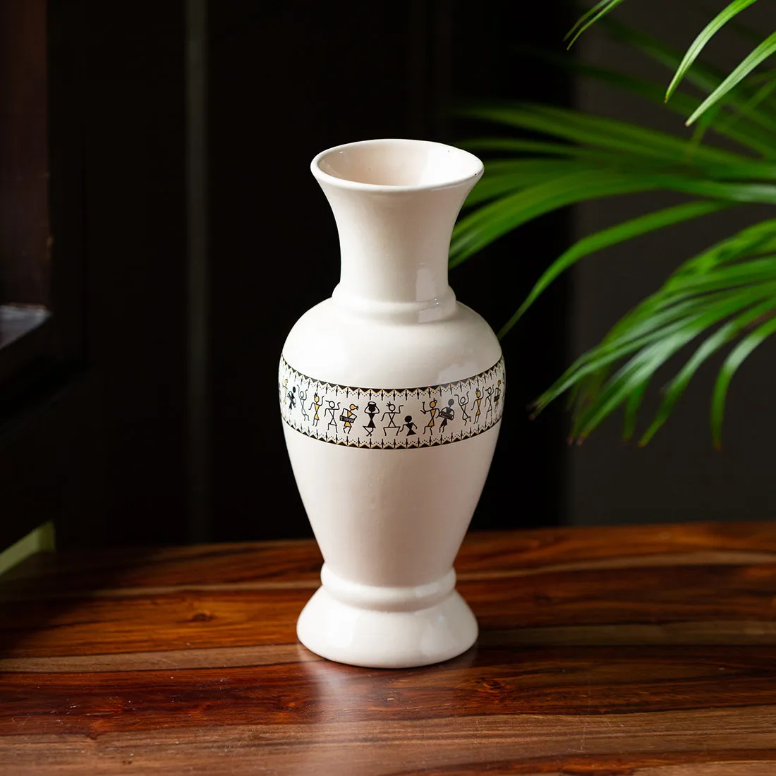 'Whispers of Warli' Handcrafted Ceramic Vase
